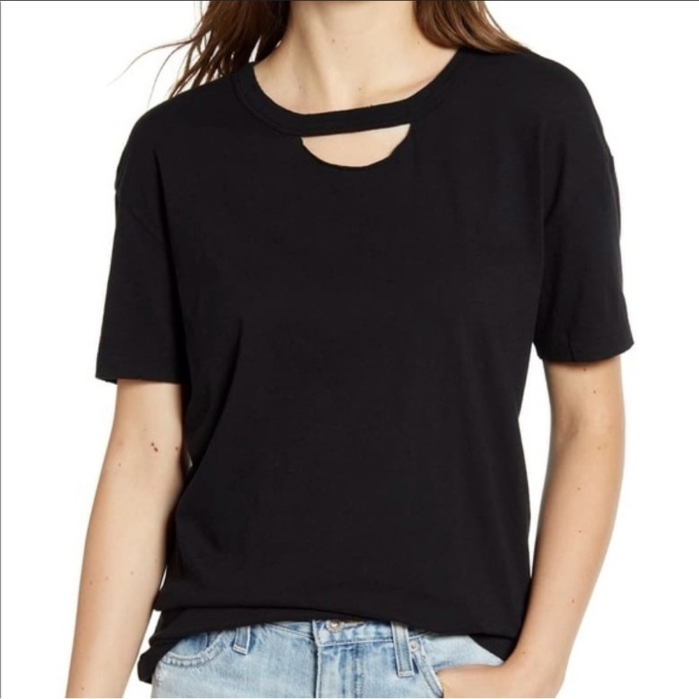 n:PHILANTHROPY black Short Sleeve Cut Out Tee